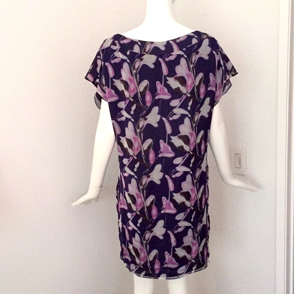 Adam floral print silk shift dress - Picture 5 of 8
